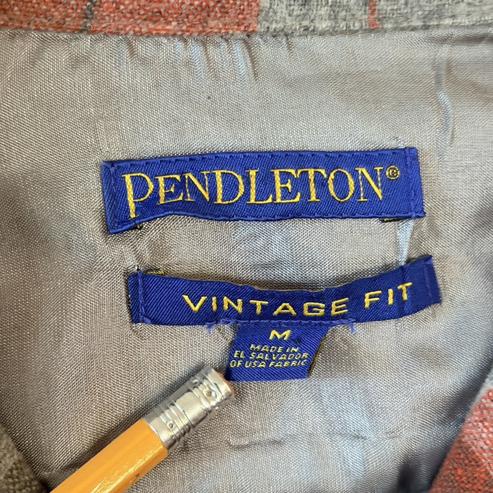 Vtg Pendleton Tuckeroo Wool Shadow Plaid Loop Collar Board Shirt Womens Medium - Picture 5 of 9